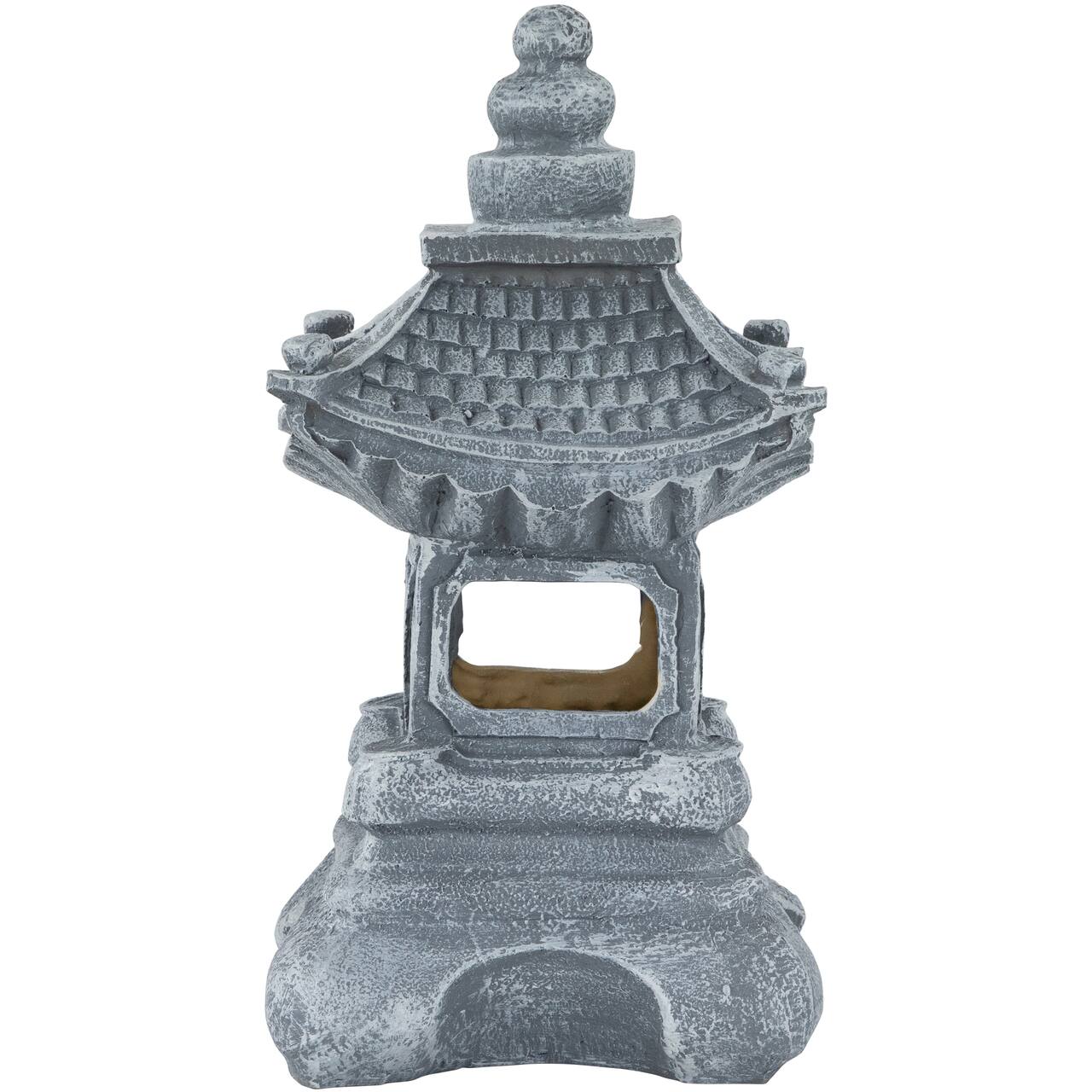 13" Solar Powered LED Pagoda Outdoor Garden Statue